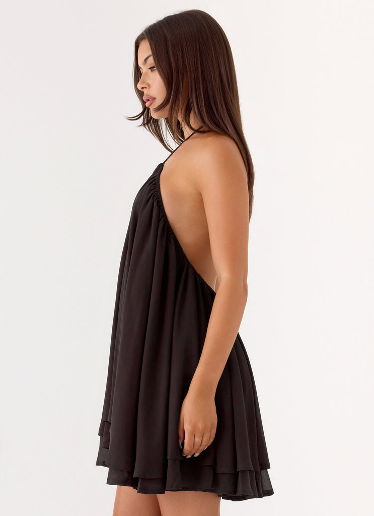 backless halter mini dress Edikted Women's Shredded Backless Halter Mini Dress - Brown