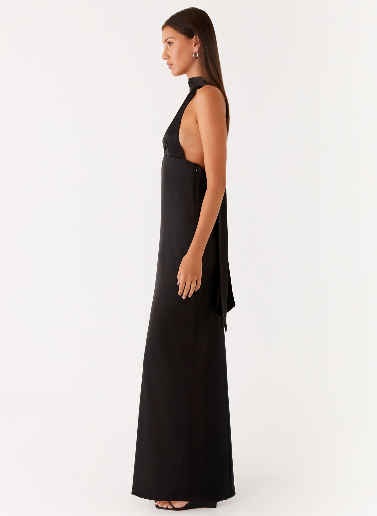 black halter top bridesmaid dresses Roma Satin Dress | Halterneck Maxi | Sizes 822 The Six Stories Bridesmaid satin halter neck maxi dress in black offers an elegant and sophisticated choice for special occasions Halter Bridesmaid Dresses | Kennedy