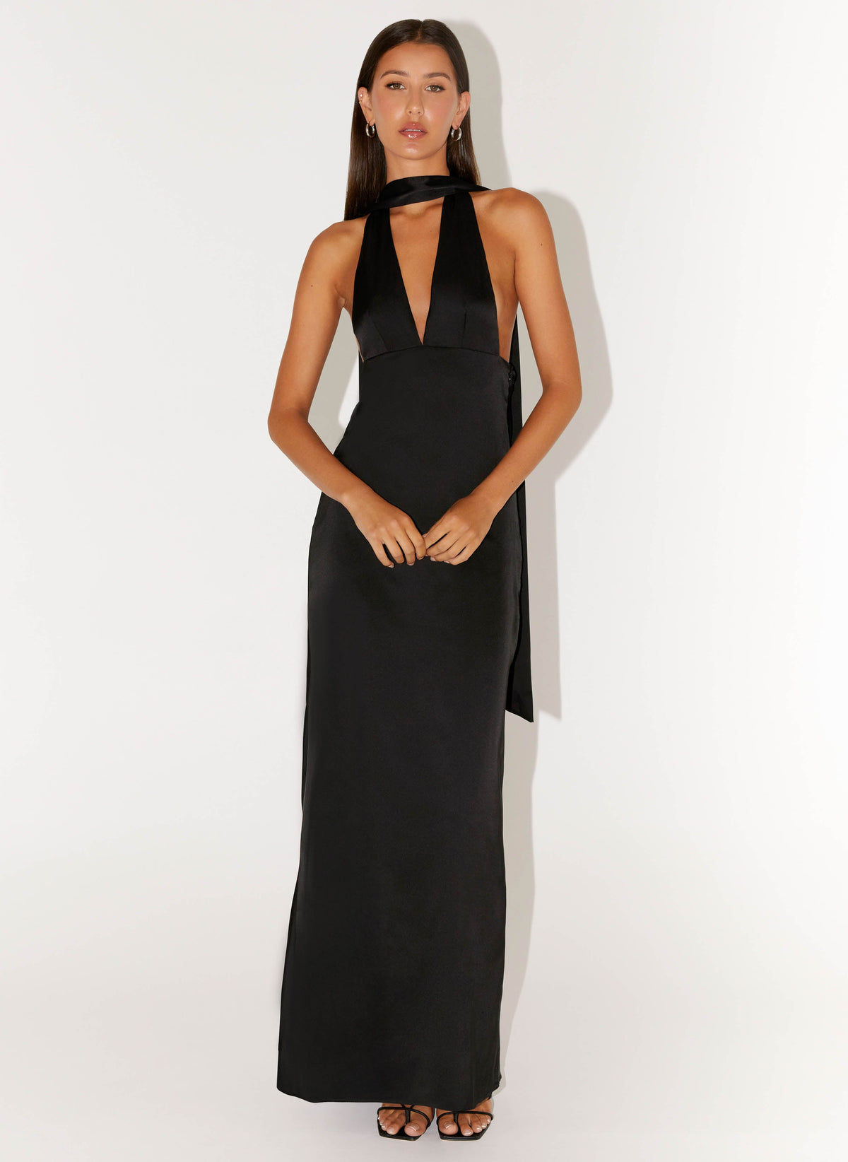 Alicia Satin Halter Maxi Dress