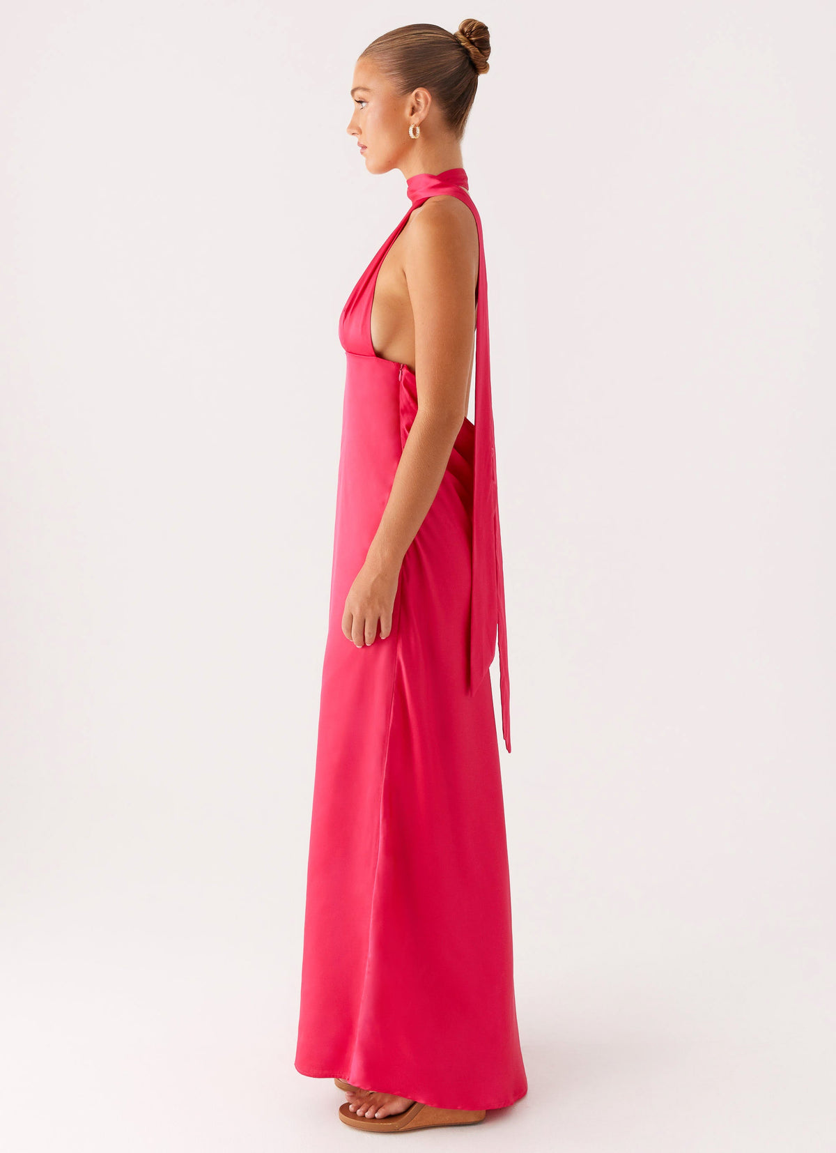 Rush Dress | Alicia Satin Halter Maxi Dress