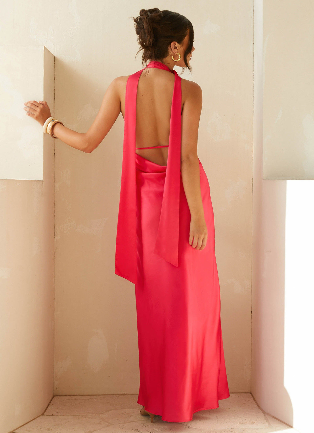 Rush Dress | Alicia Satin Halter Maxi Dress