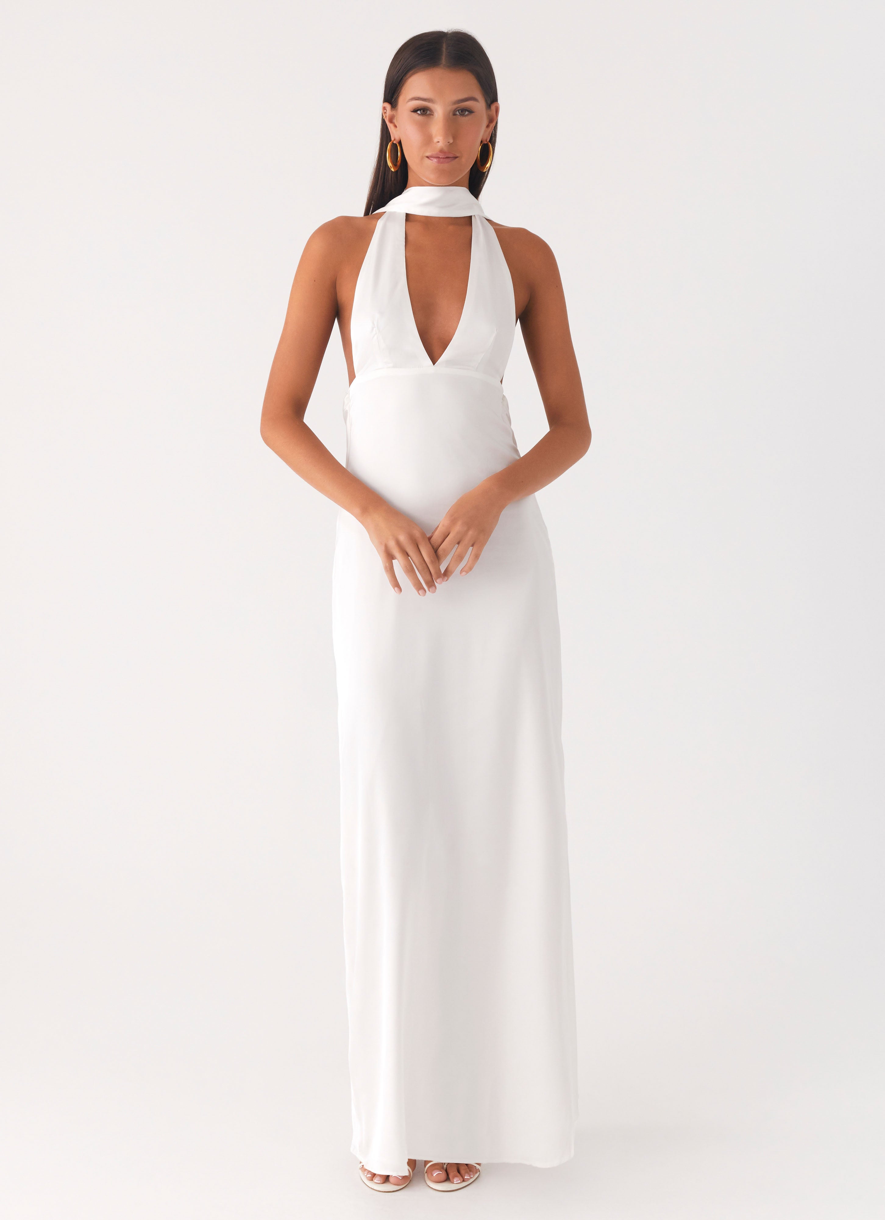 Alicia Satin Halter Maxi Dress