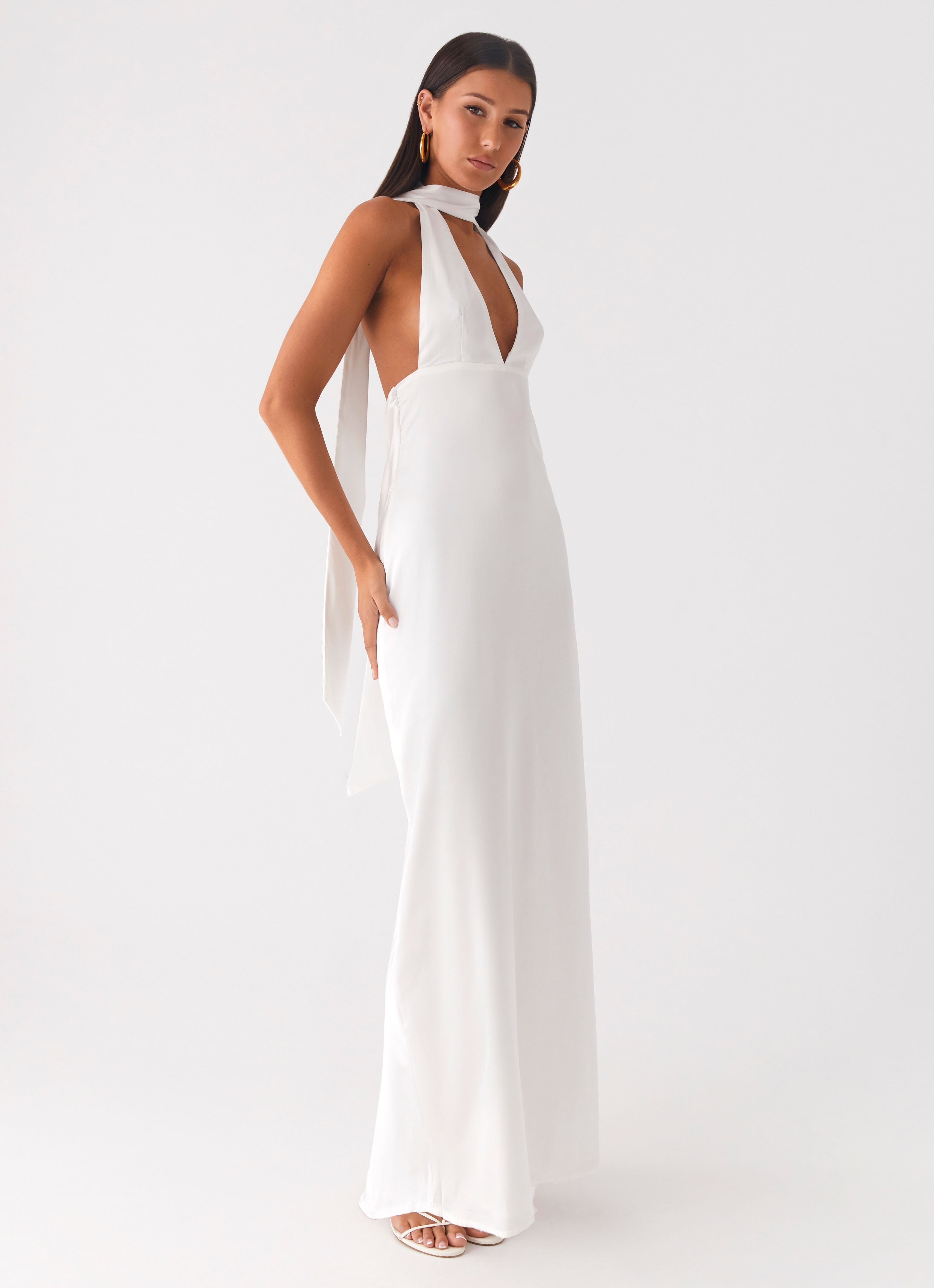 Alicia Satin Halter Maxi Dress