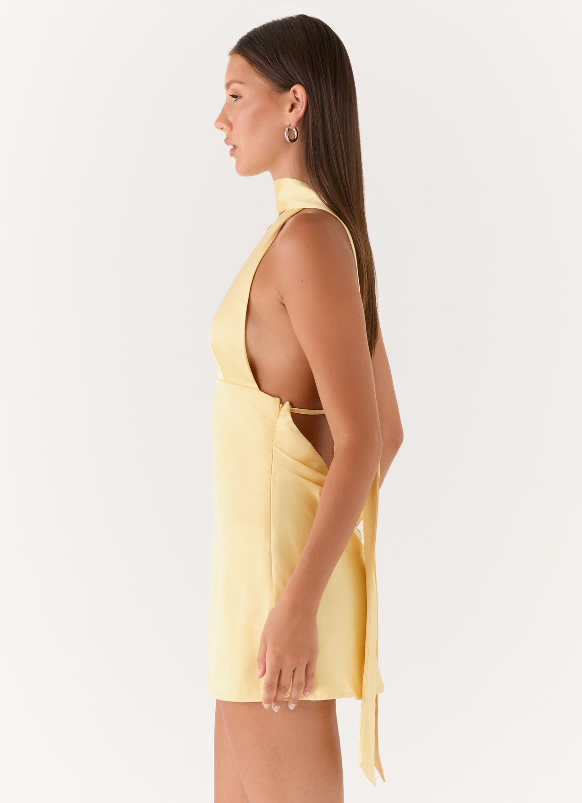 Alicia Satin Halter Mini Dress