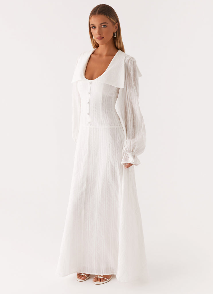 Alima Long Sleeve Maxi Dress - White