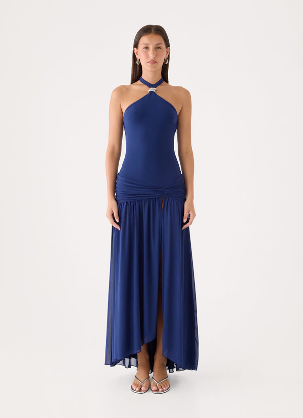 Blue Halter Neck Dresses