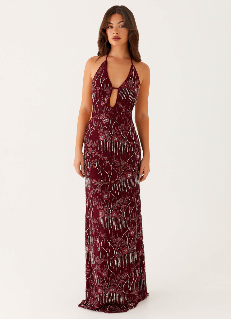 All For Love Maxi Dress - Burgundy