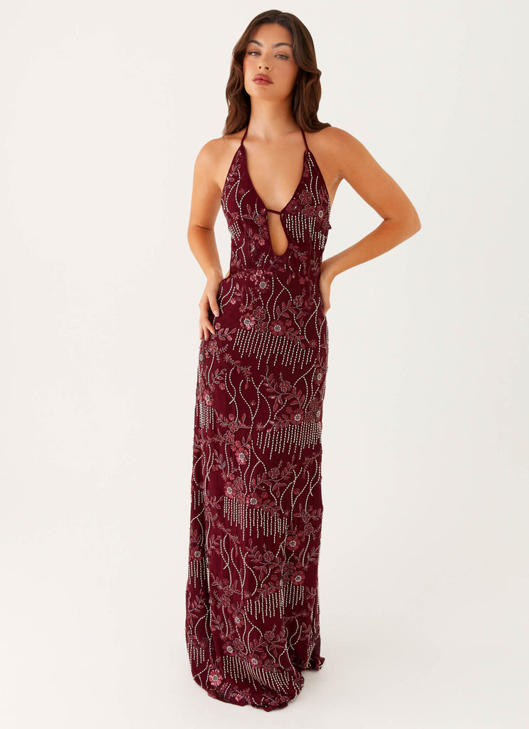 forever and always burgundy lace maxi dress ASOS DESIGN sweetheart neckline double layer mesh and lace print maxi dress in burgundy