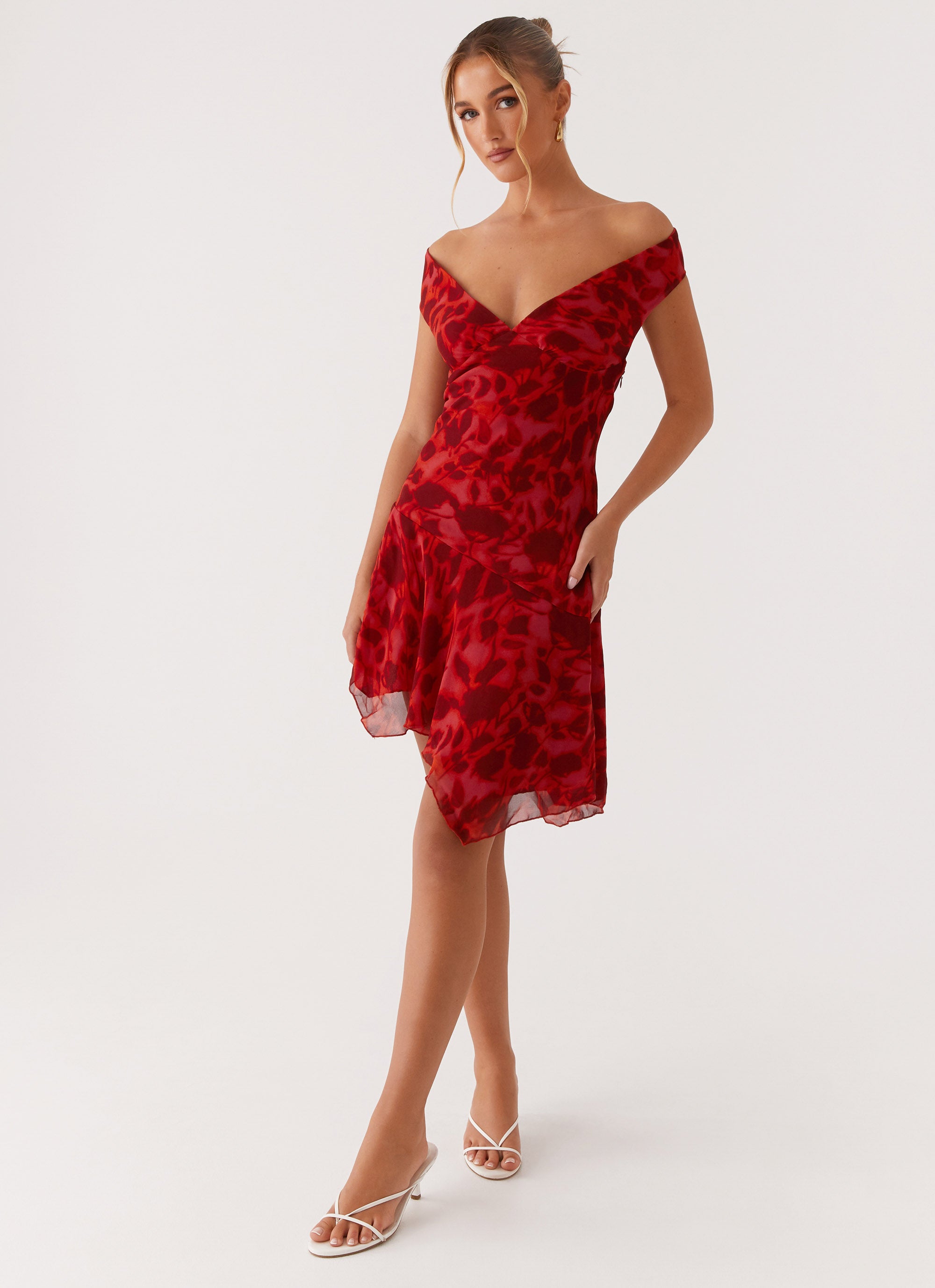 Alma Mini Dress - Deep Red Floral Peppermayo US Alma Mini Dress - Deep Red Floral Peppermayo US