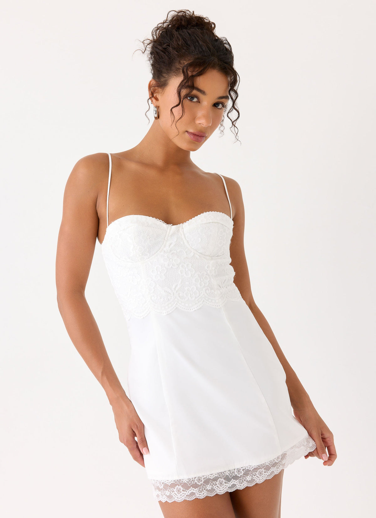 White Sorority Dress | Aloura Lace Mini Dress