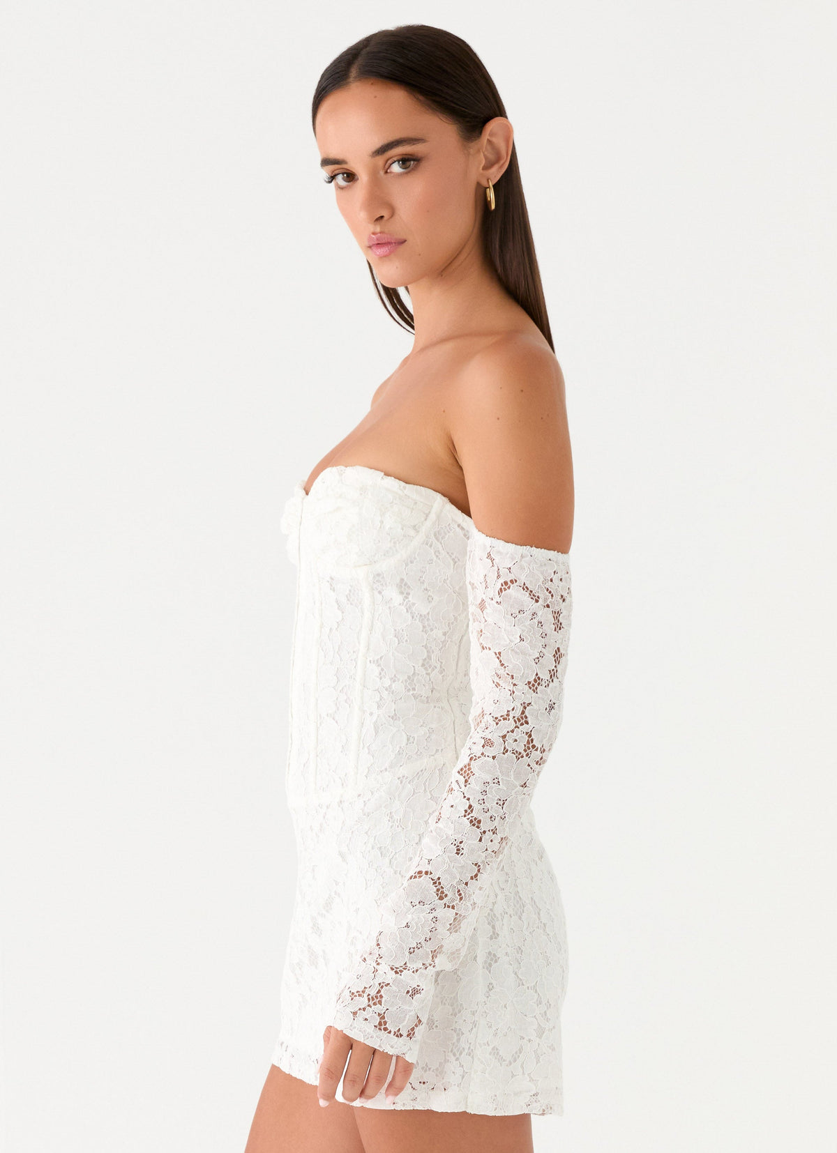 White Sorority Dress | Already Know Lace Long Sleeve Mini Dress