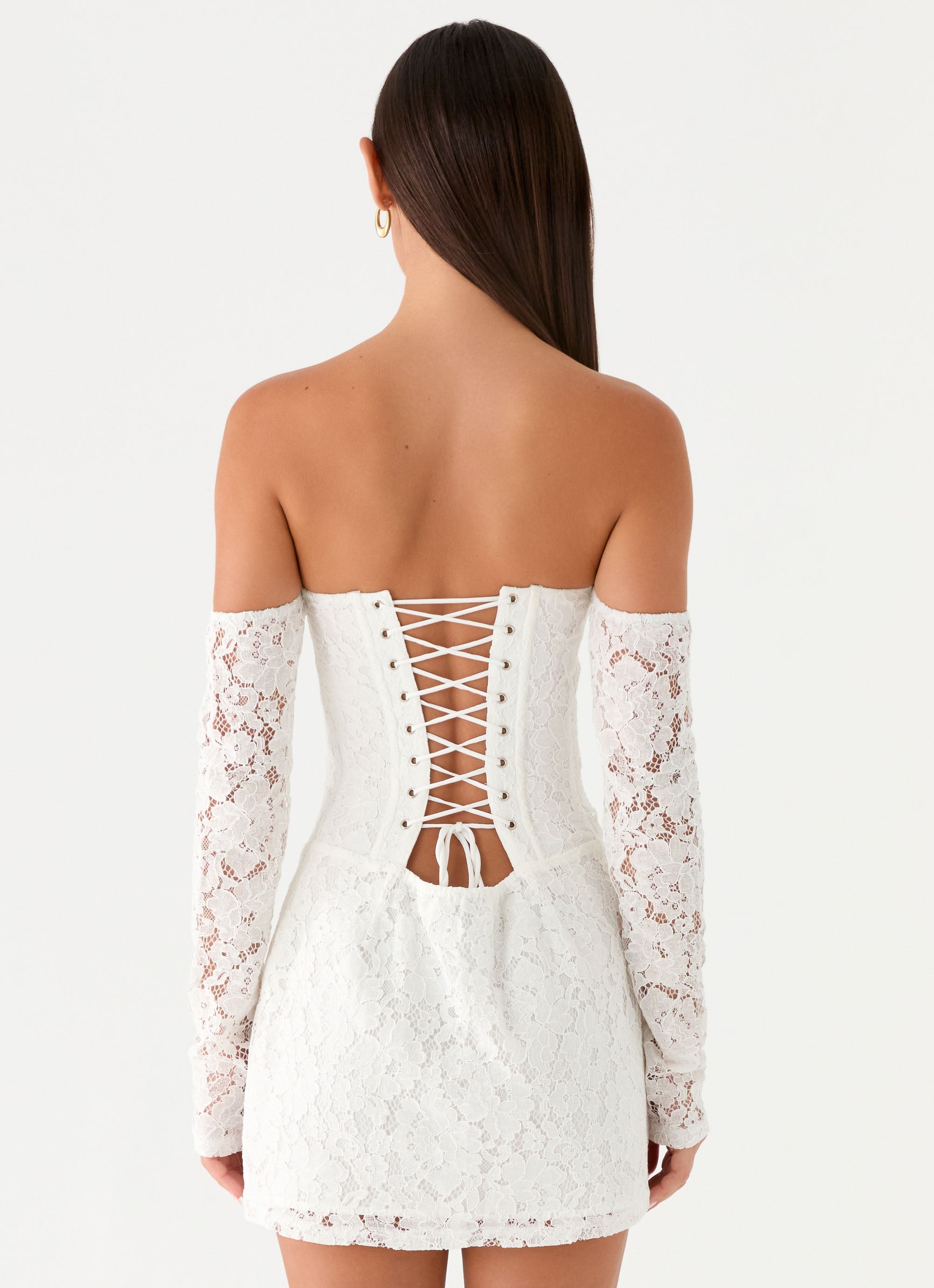 Already Know Lace Long Sleeve Mini Dress