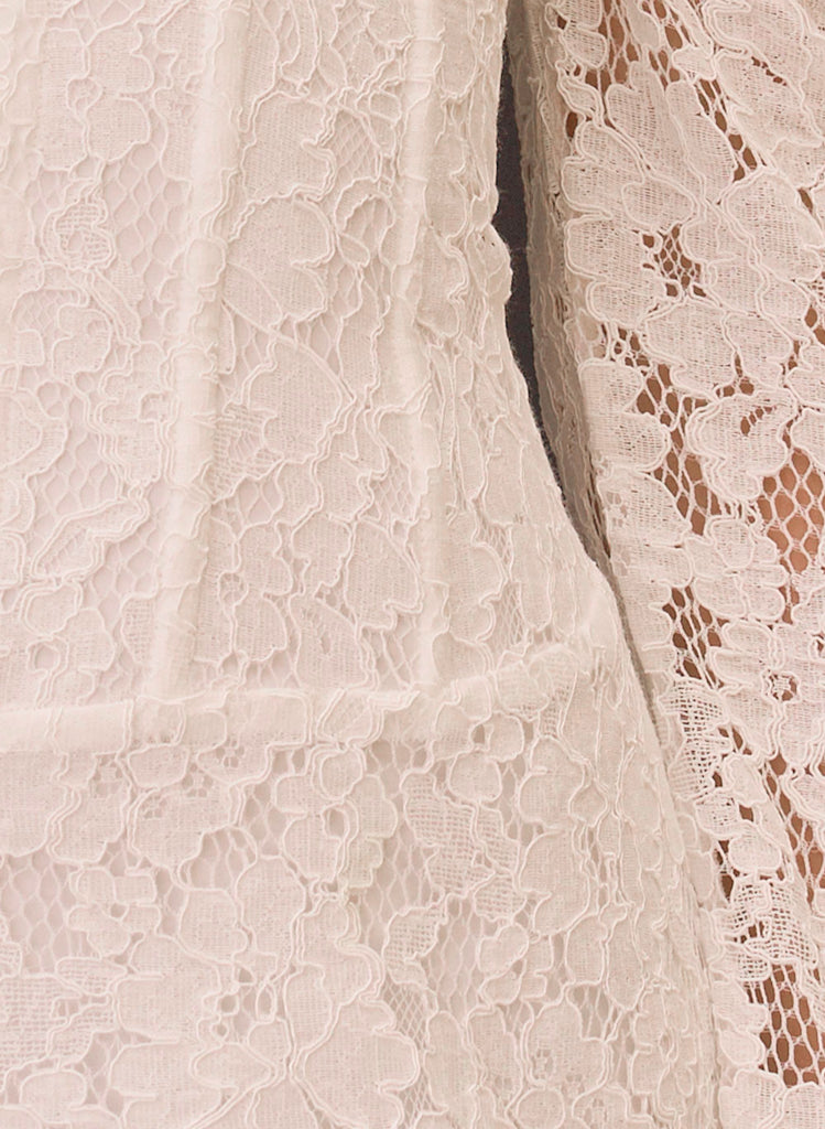 Already Know Lace Long Sleeve Mini Dress - White