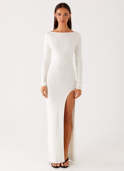 Amalfi Knit Maxi Dress - White Peppermayo US Amalfi Knit Maxi Dress - White Peppermayo US