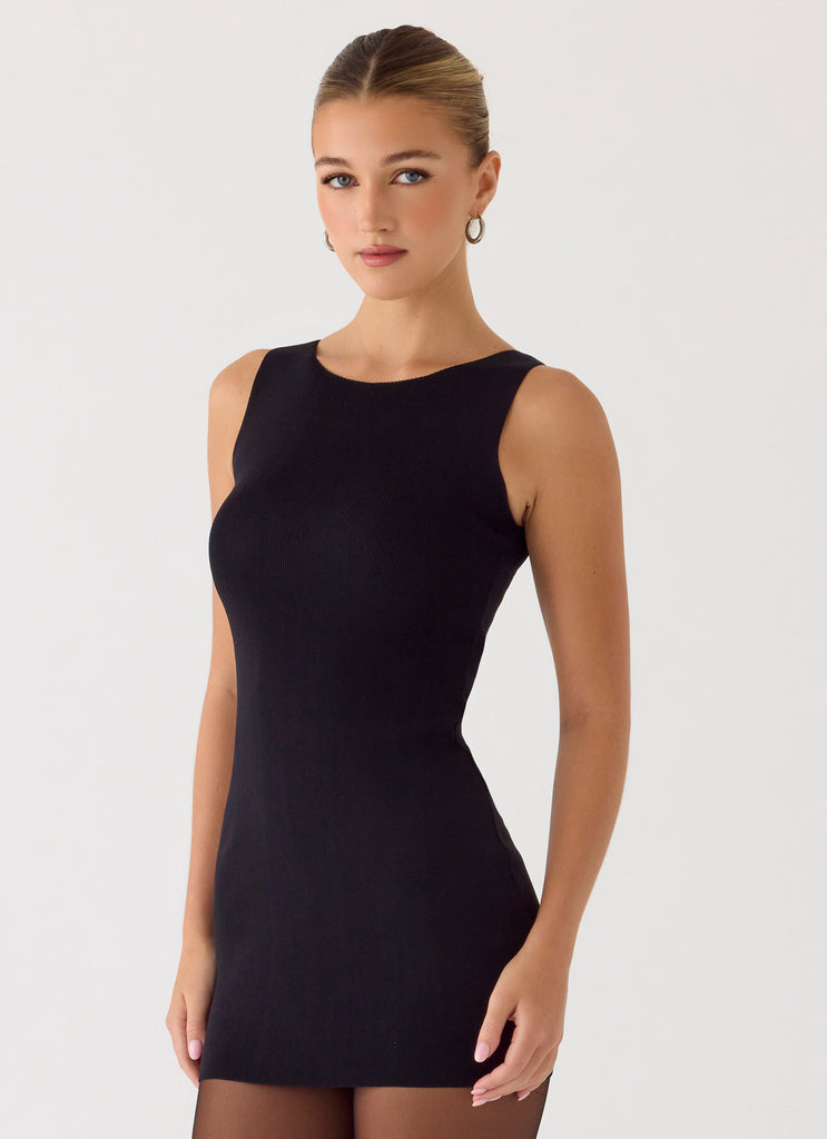 Amaris Knit Mini Dress - Black