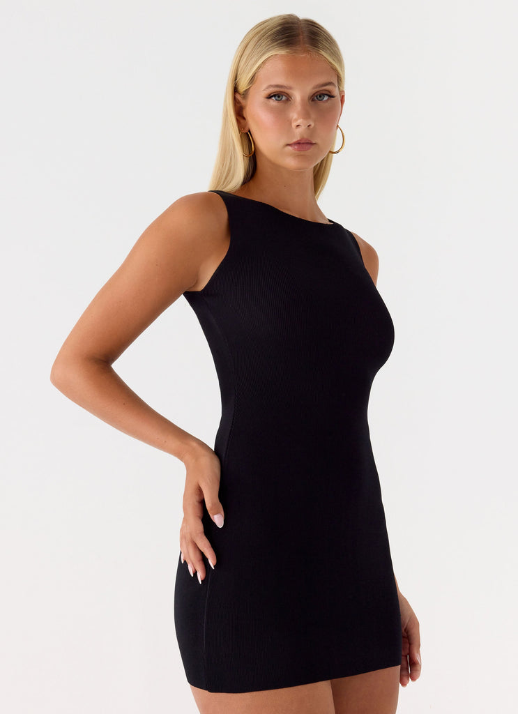 Amaris Knit Mini Dress - Black Black / L-XL Amaris Knit Mini Dress - Black Black / L-XL