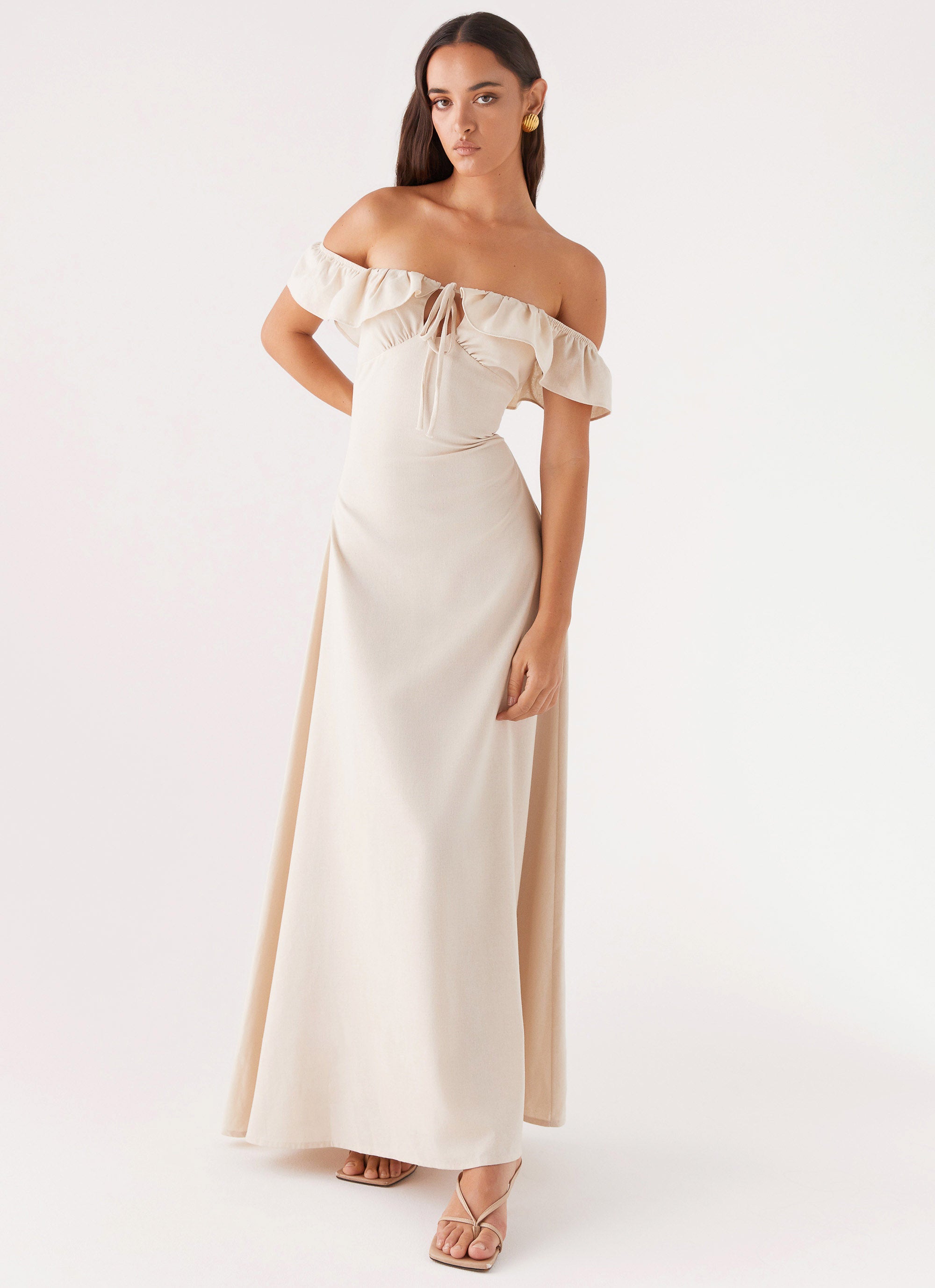 Amarosa Linen Maxi Dress - Natural Peppermayo US Amarosa Linen Maxi Dress - Natural Peppermayo US