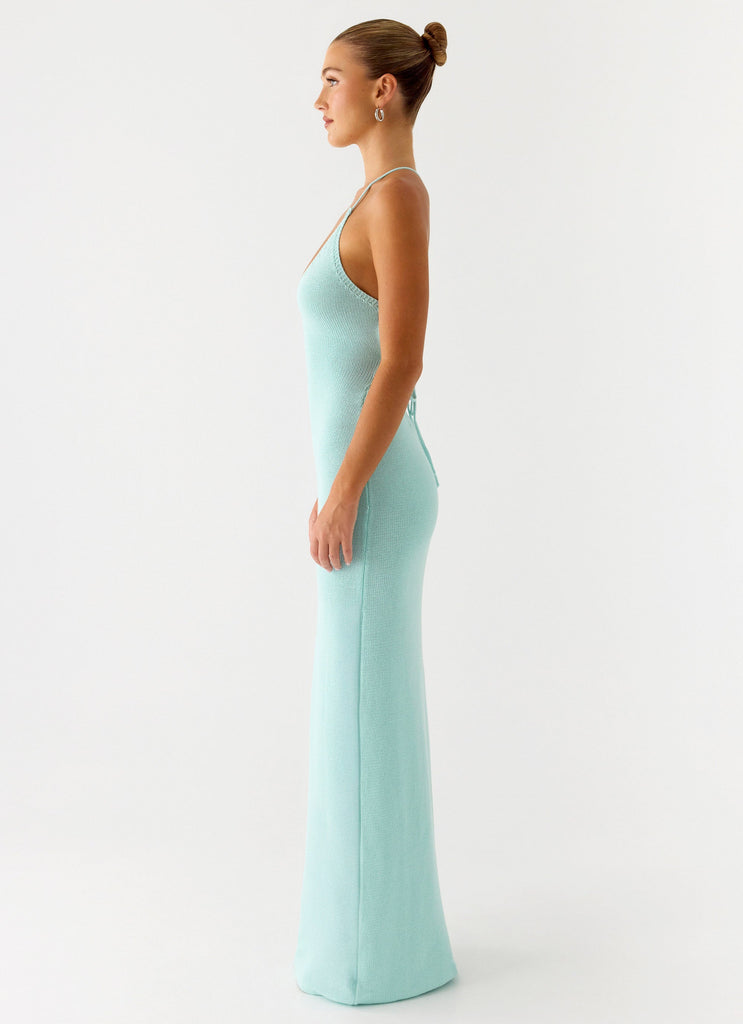 Amaya Knit Maxi Dress - Aqua Aqua / L-XL Amaya Knit Maxi Dress - Aqua Aqua / L-XL