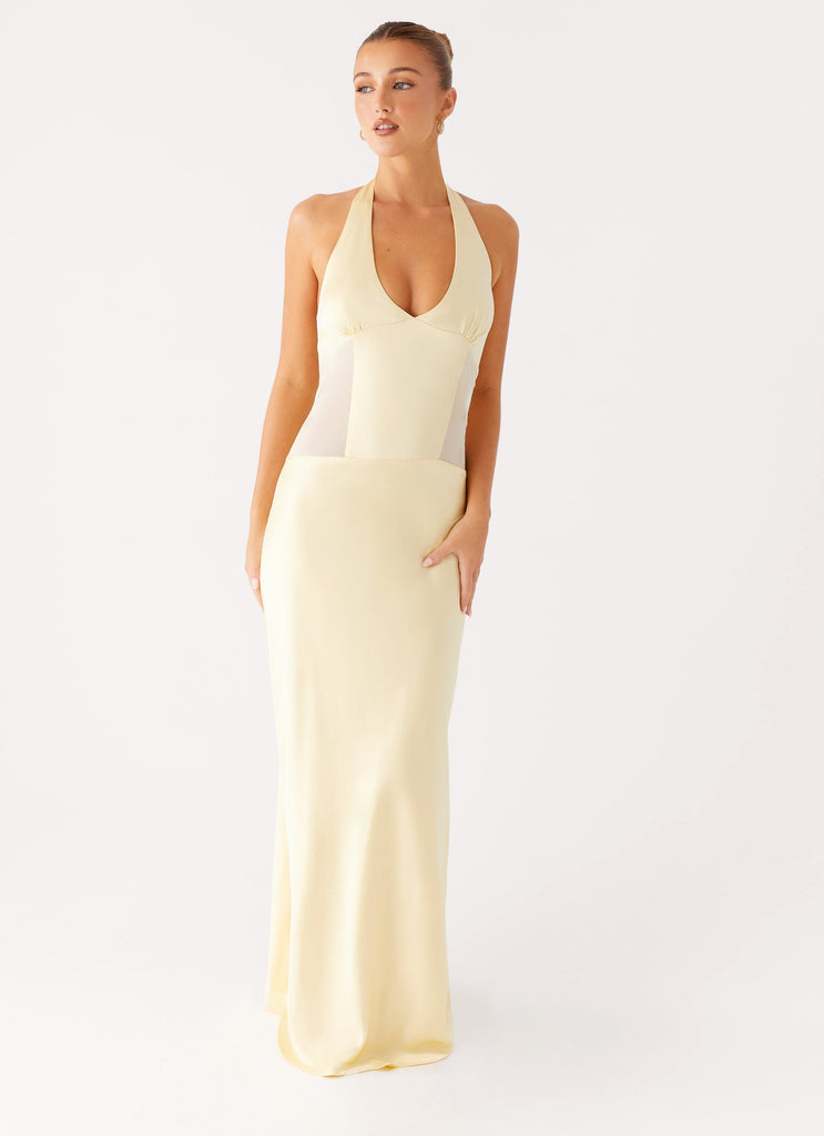 Ambre Mesh Panel Maxi Dress - Yellow Yellow / US 14 Ambre Mesh Panel Maxi Dress - Yellow Yellow / US 14
