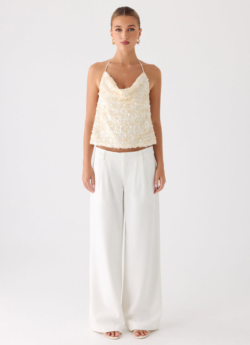 Amelita Sequin Top - Ivory
