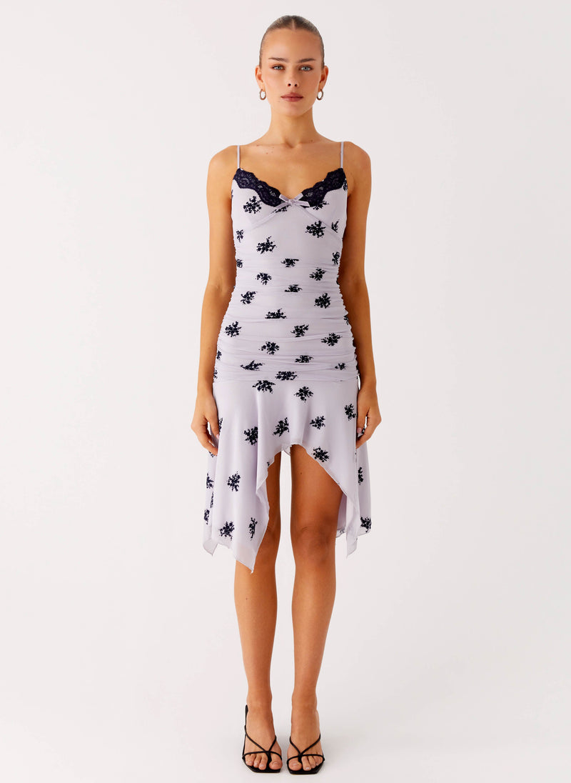Amor Flock Hanky Mini Dress - Lilac