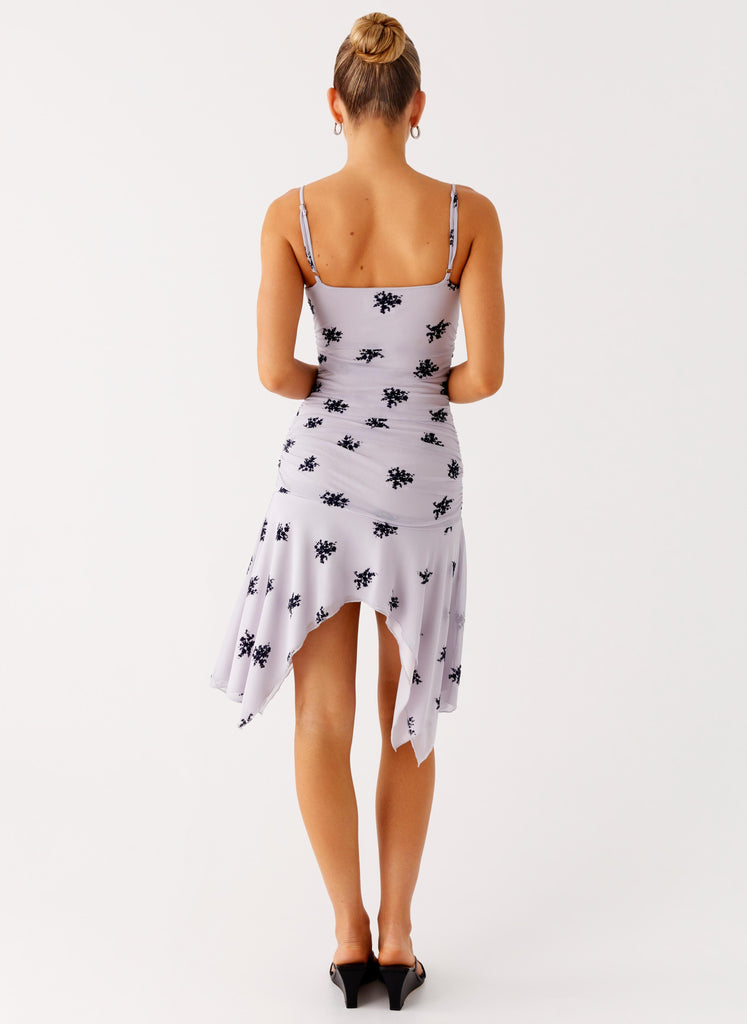 Amor Flock Hanky Mini Dress - Lilac Lilac / US 0 Amor Flock Hanky Mini Dress - Lilac Lilac / US 0
