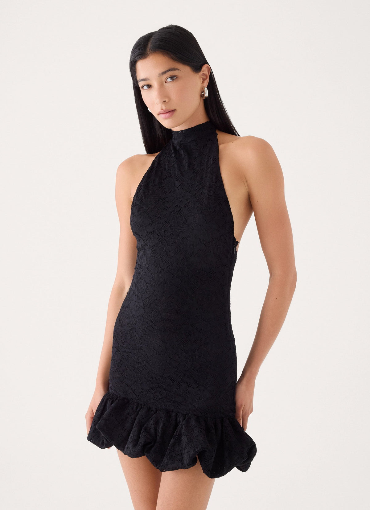 Anari Lace Mini Dress - Black