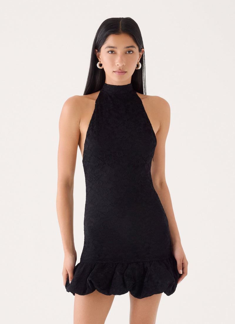 Anari Lace Mini Dress - Black
