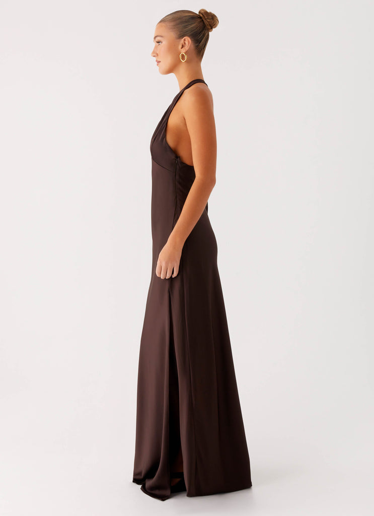 hawthorne maxi dress dark chocolate HAWTHORNE MAXI DRESS | DARK CHOCOLATE