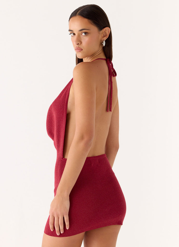 aleutian mini dress wine Annalise Beaded Mini Dress