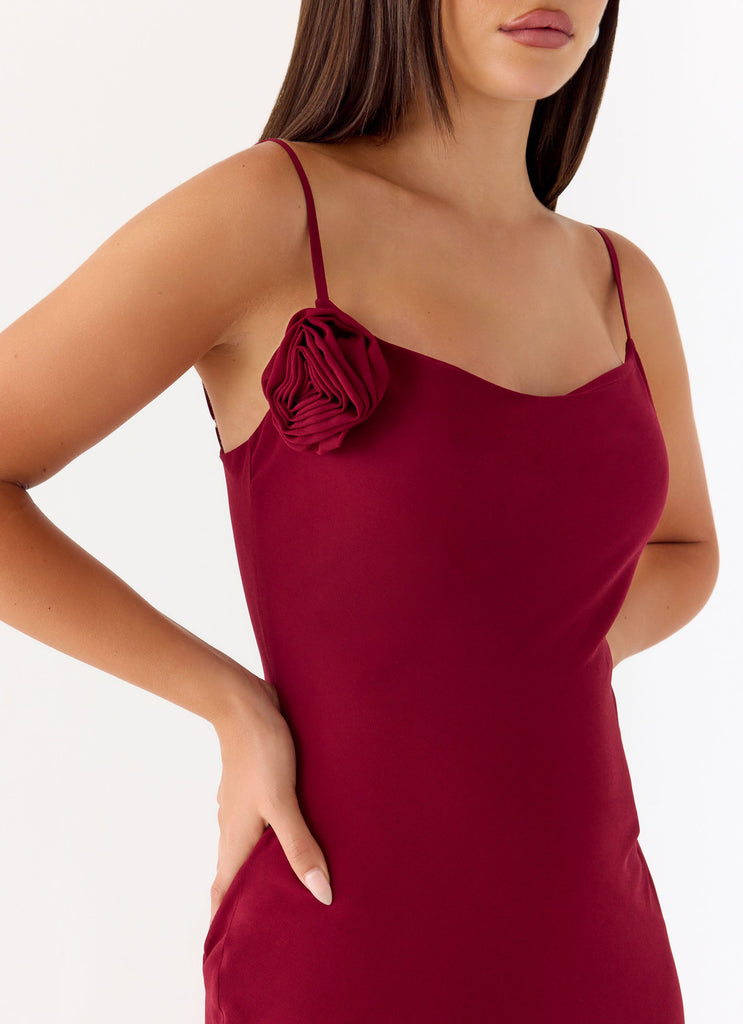 Anne Midi Dress - Deep Red