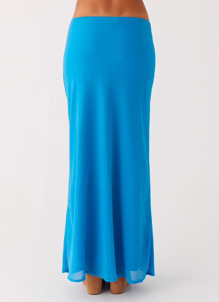 Another Life Chiffon Maxi Skirt - Turquoise