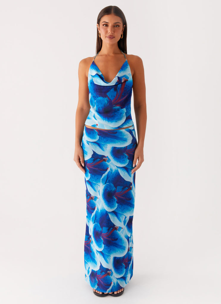 Another Life Halter Top - Turquoise Floral Another Life Halter Top - Turquoise Floral