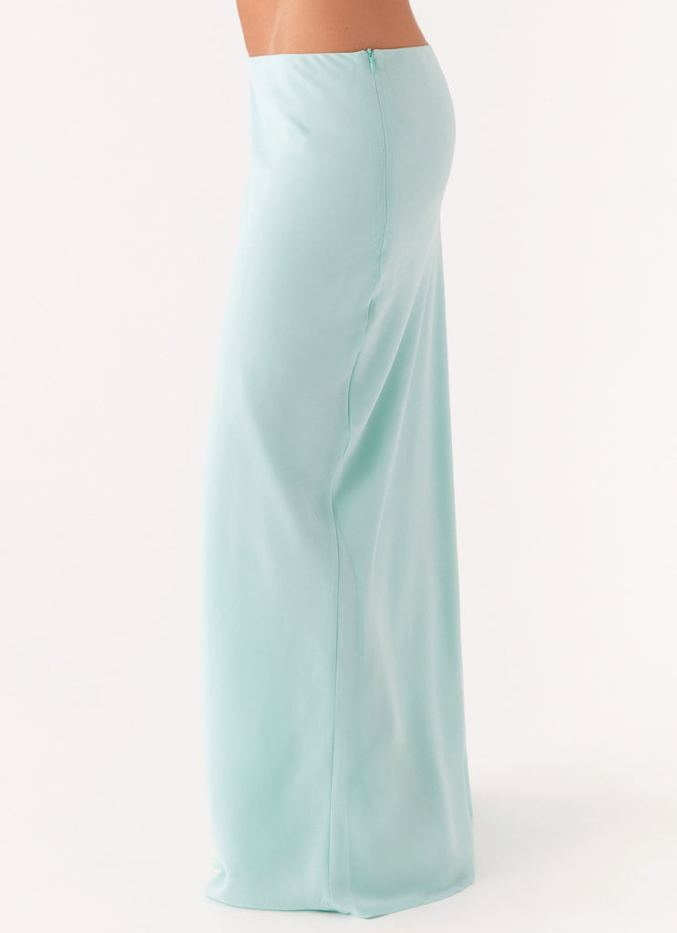 Another Life Chiffon Maxi Skirt - Pale Blue