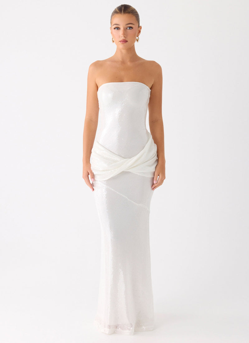 Anticipating Sequin Maxi Dress - White