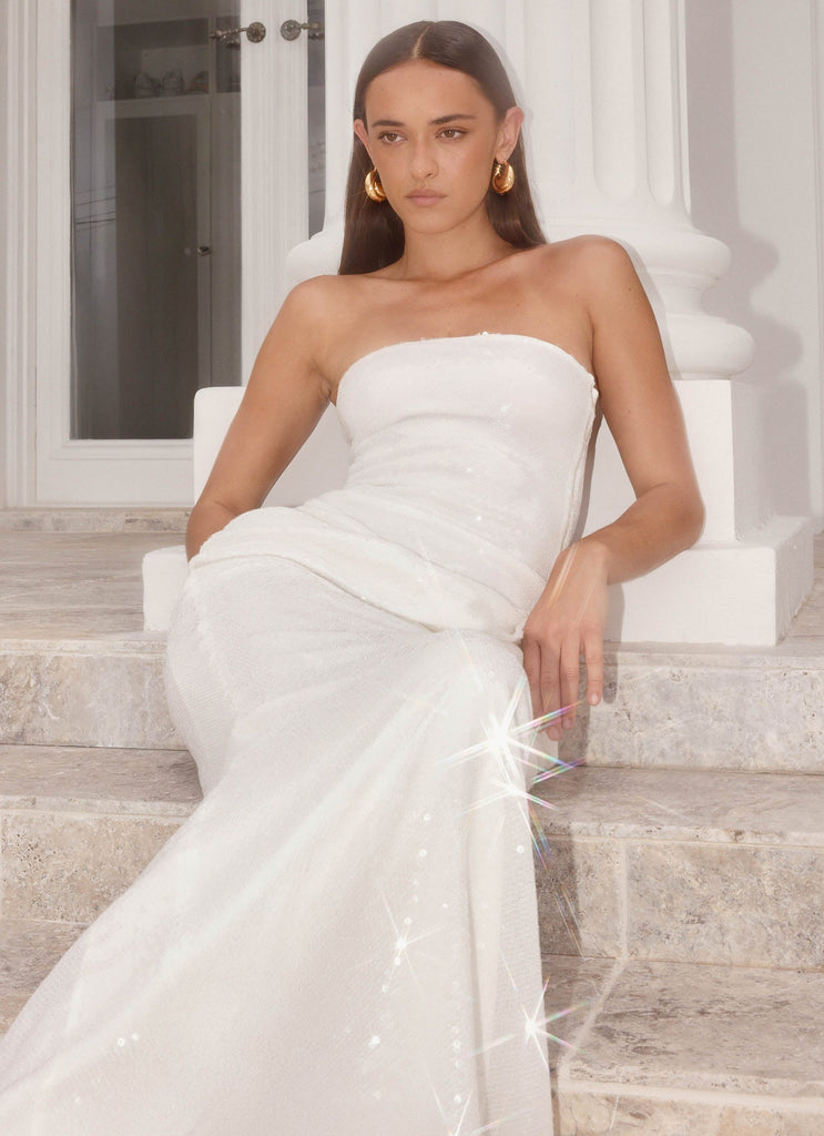 Anticipating Sequin Maxi Dress - White