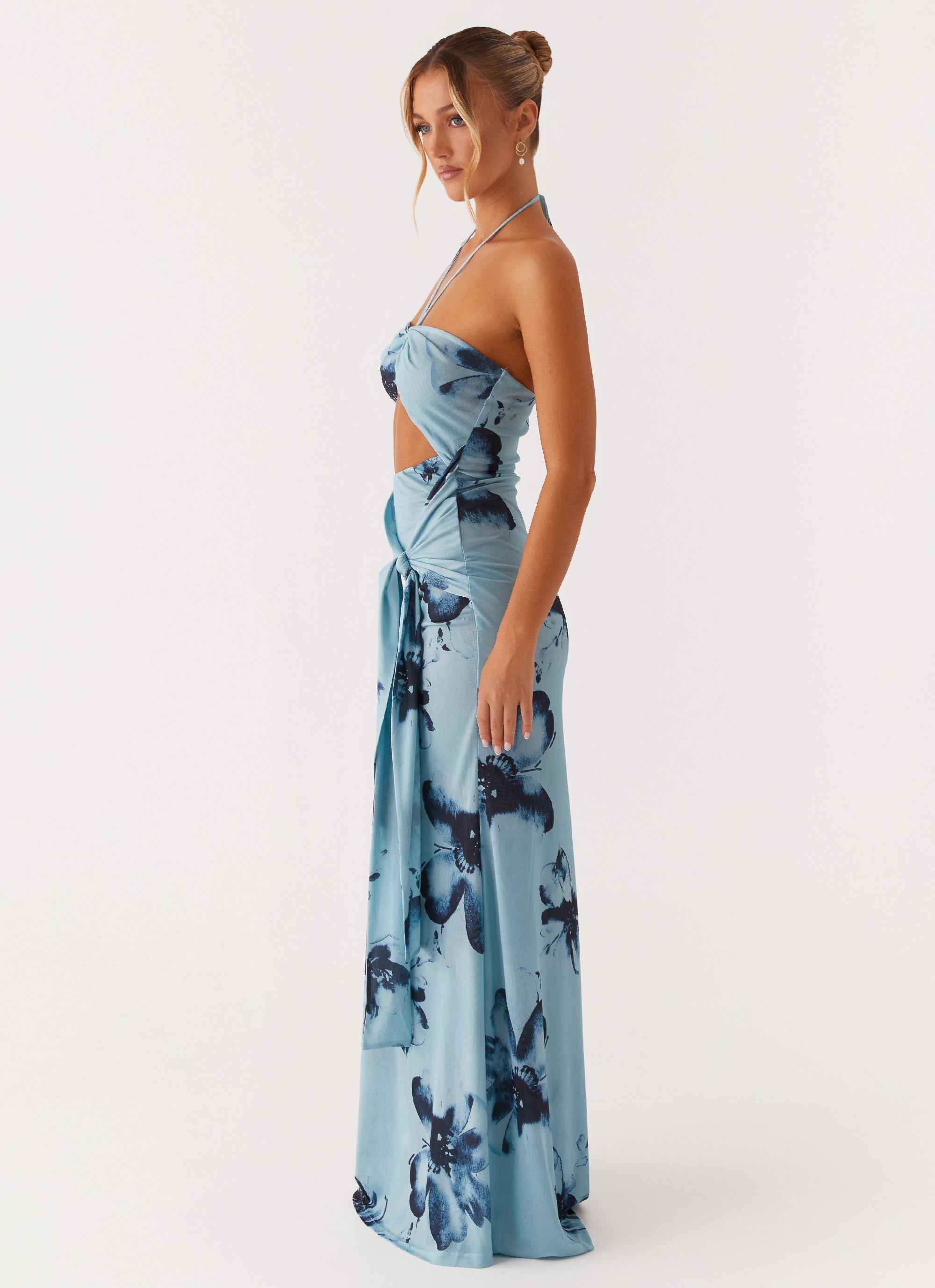 Antonia Maxi Dress - Black Blue Floral Black Blue Floral / US 12 Antonia Maxi Dress - Black Blue Floral Black Blue Floral / US 12