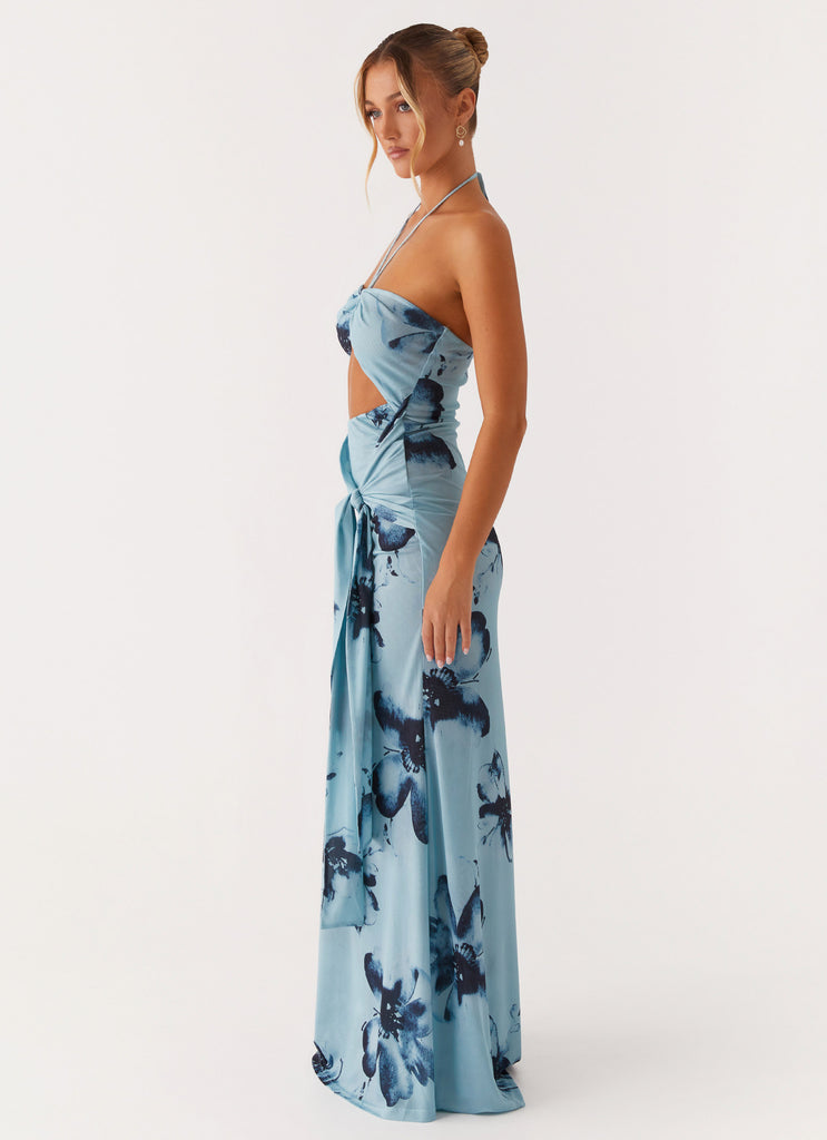 Antonia Maxi Dress - Black Blue Floral