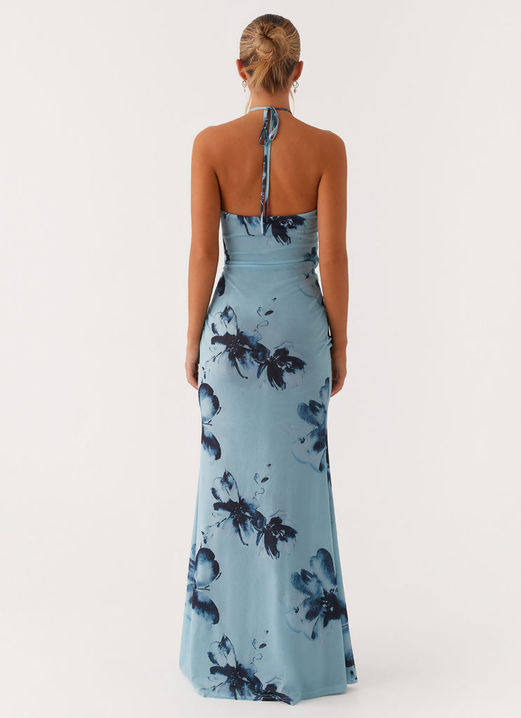 Antonia Maxi Dress - Black Blue Floral