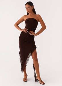 Aoife Midi Dress - Brown