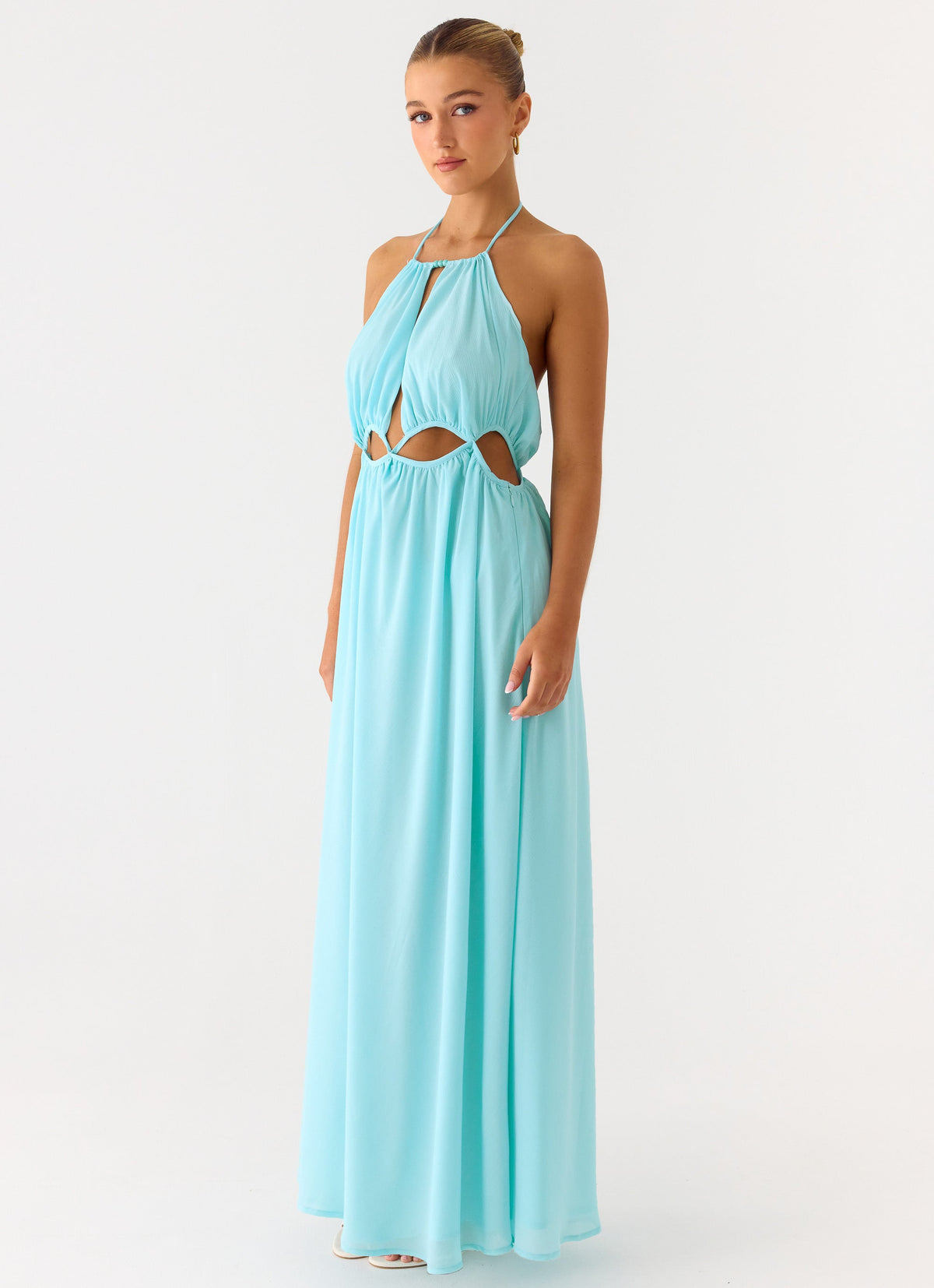 Ardenzelle Chiffon Halter Neck Maxi Dress