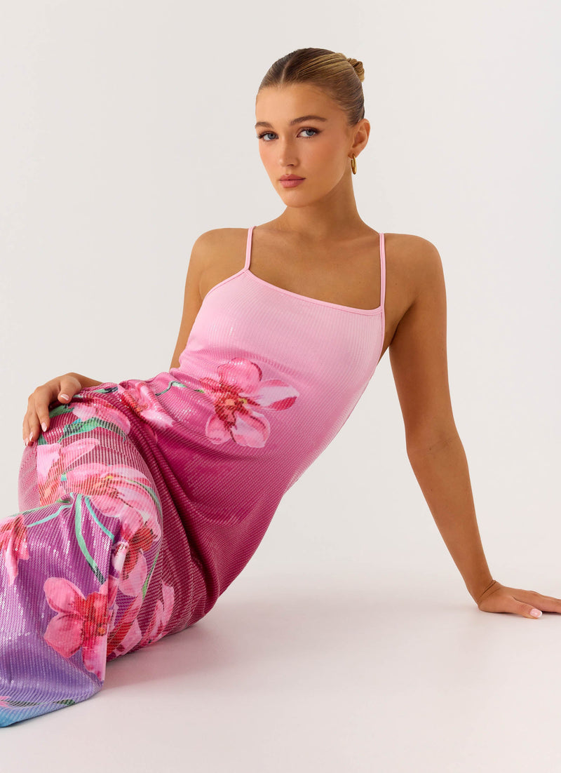 Ariaz Sequin Maxi Dress - Ombre Reef