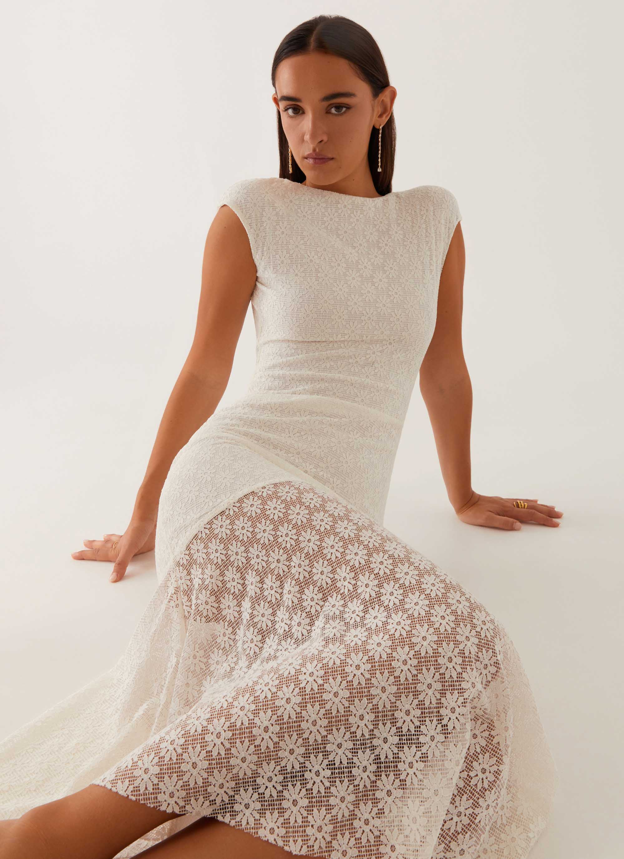 Arielle Open Back Midi Dress - White Peppermayo US Arielle Open Back Midi Dress - White Peppermayo US