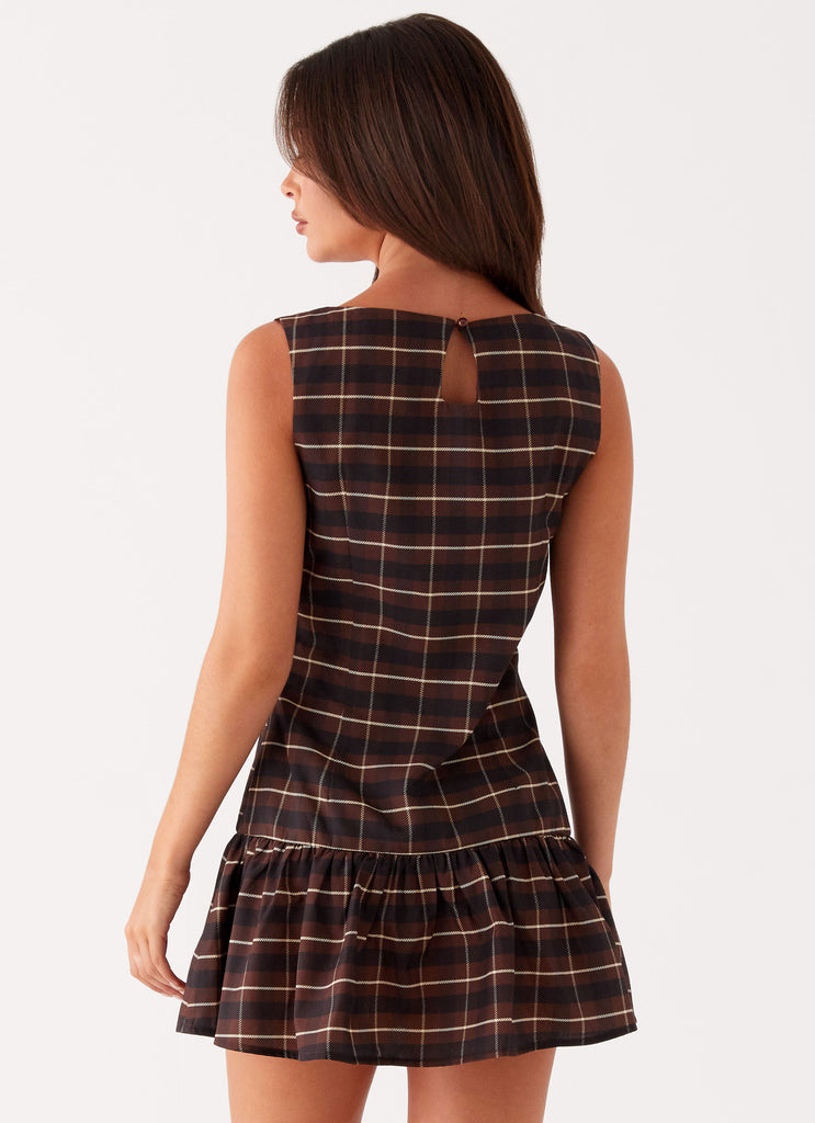 Arizona Mini Dress - Brown Black Check Peppermayo US Arizona Mini Dress - Brown Black Check Peppermayo US