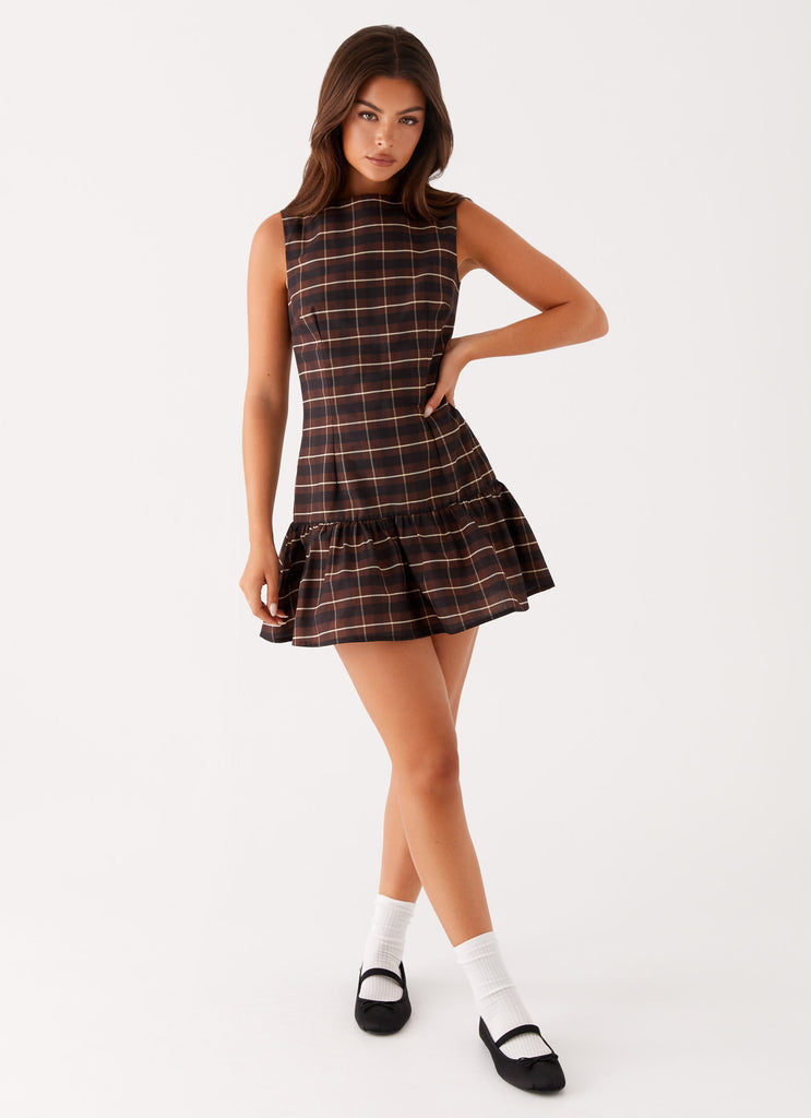 Arizona Mini Dress - Brown Black Check Arizona Mini Dress - Brown Black Check