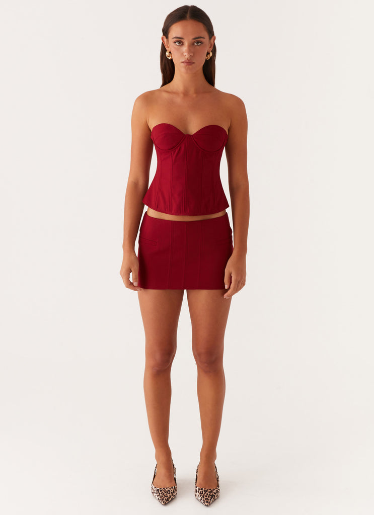 Armelle Micro Mini Skirt - Maroon – Peppermayo US