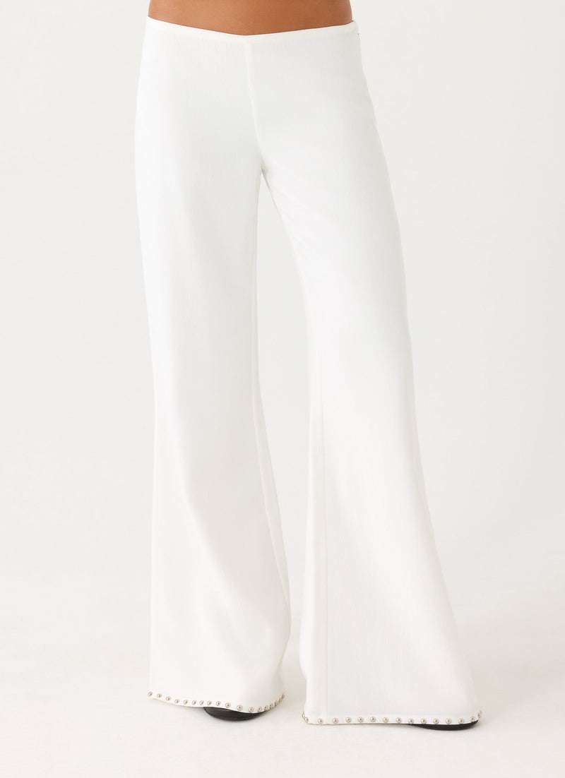 Ashika Studded Pants - White