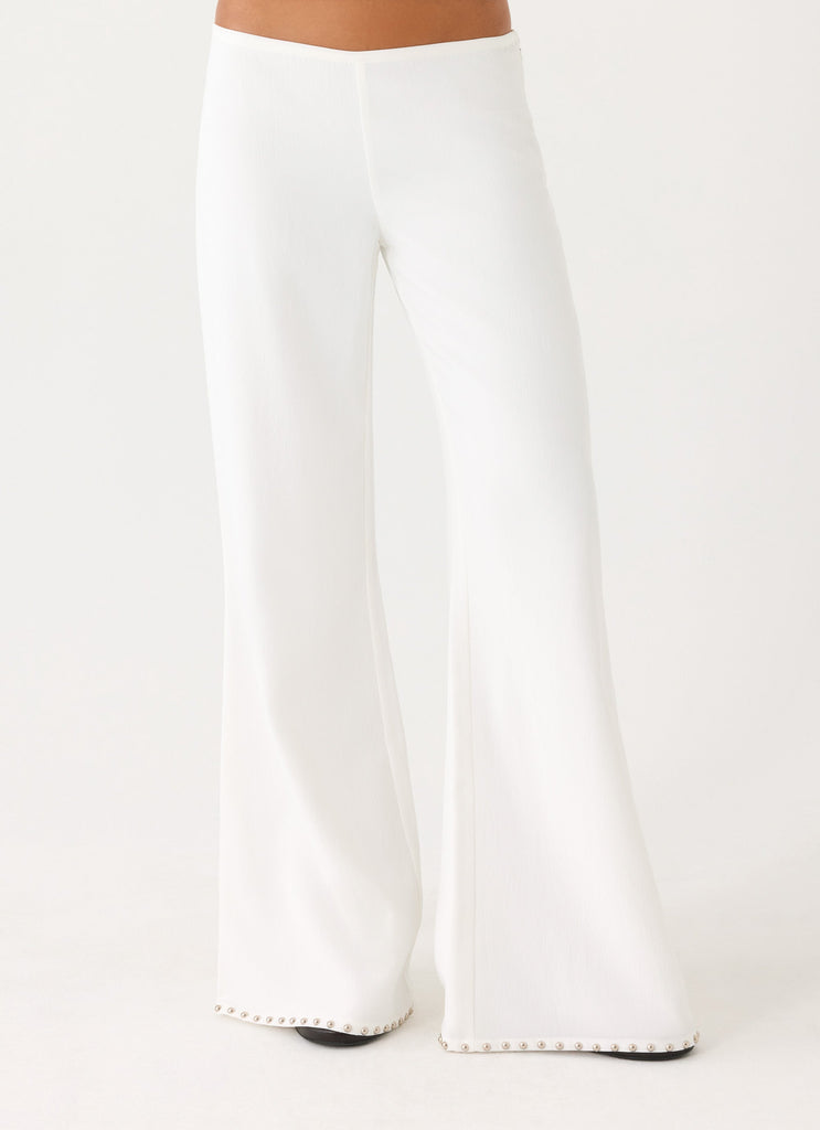 Ashika Studded Pants - White
