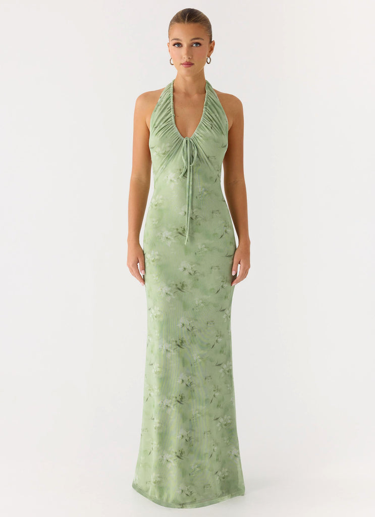 Ask You Twice Maxi Dress - Blurred Lime