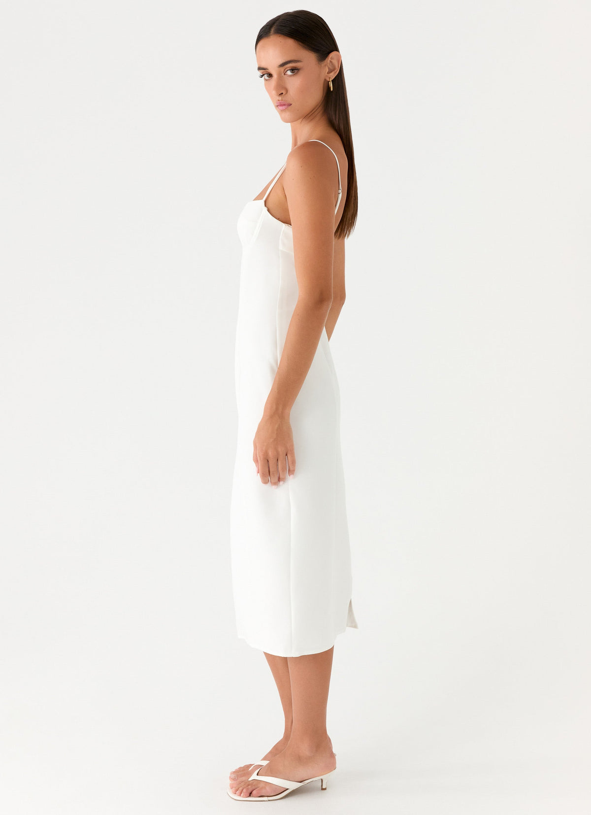 White Sorority Dress | Asling Bustier Midi Dress